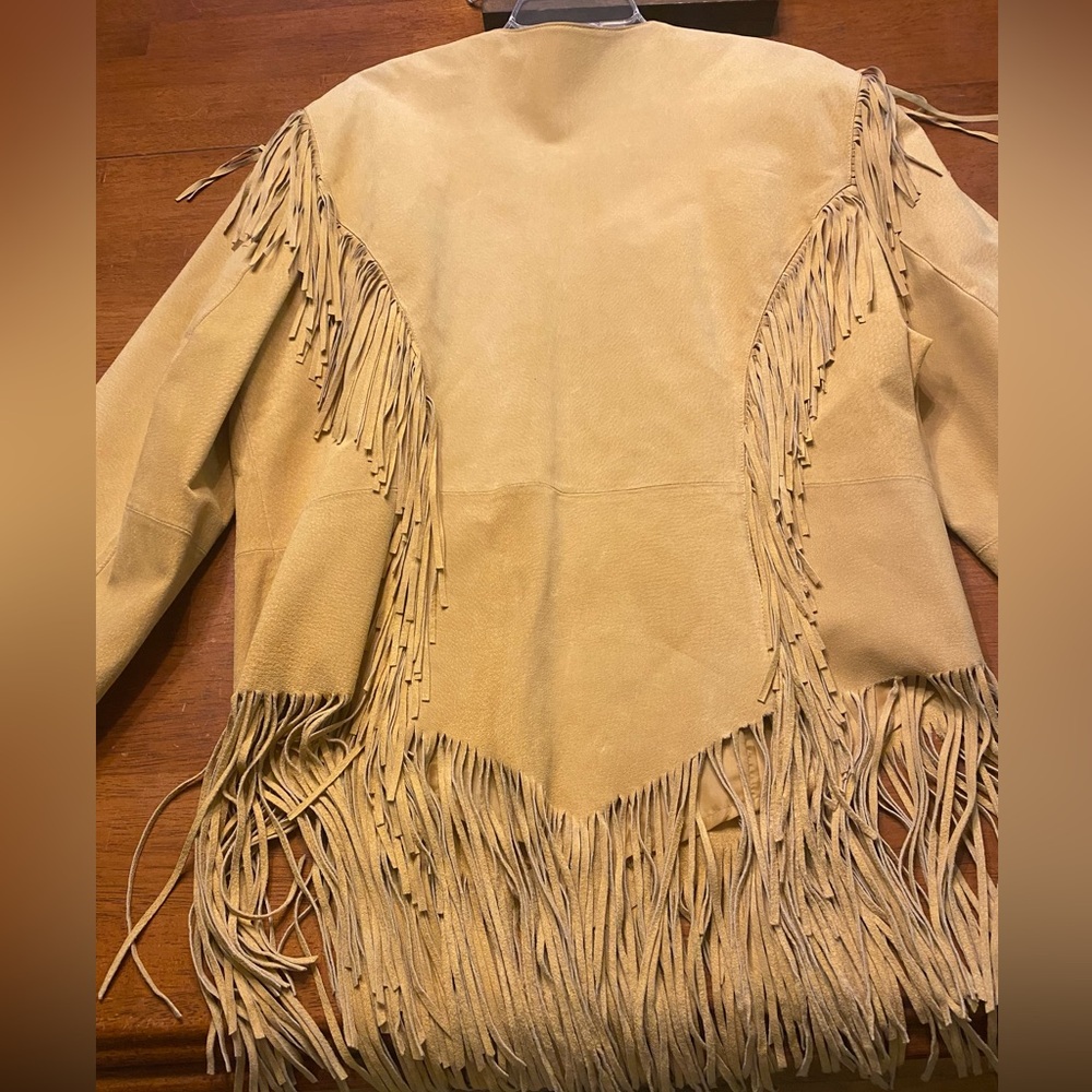 VTG Cripple Creek Golden Tan Fringe Leather Jacket - Picture 8 of 12